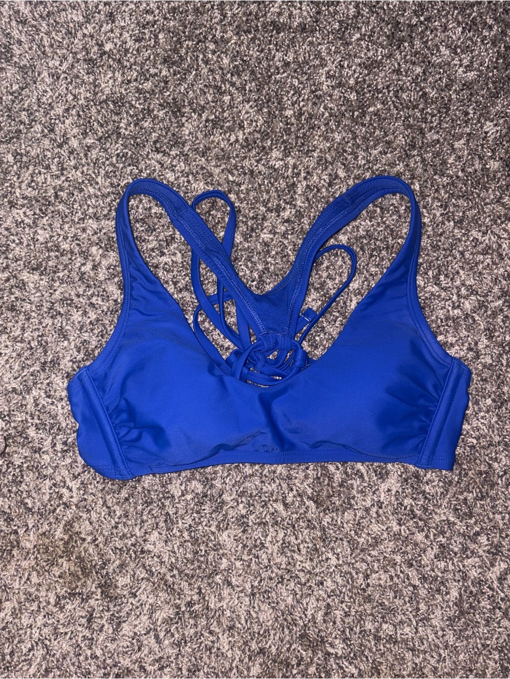 Blue Strappy Back Women's Swim Top